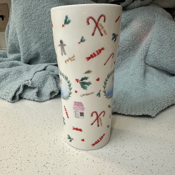 Ciroa Have a Sweet Christmas Porcelain 12 oz Travel Tumbler w/lid NWOT - Picture 2 of 8